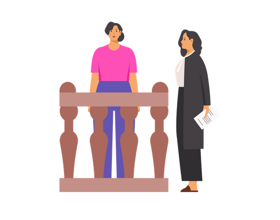 Free Lawyer questioning to lady  Illustration