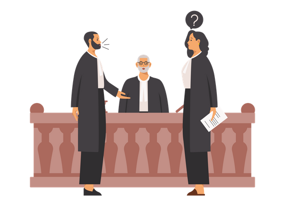 Free Lawyers arguing and asking for evidence  Illustration