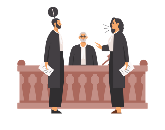 Free Lawyers arguing with each other Illustration