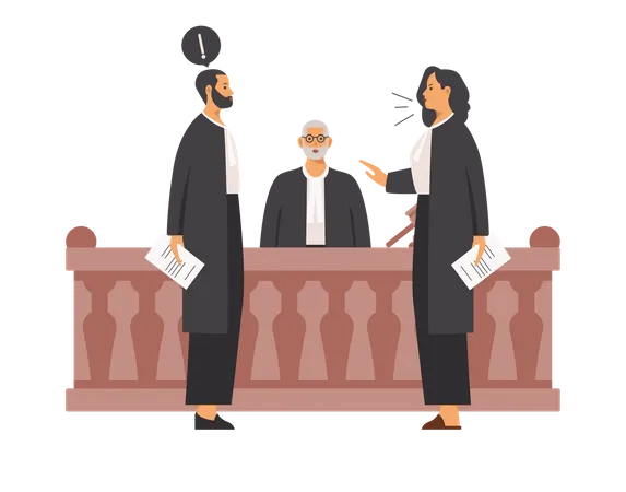 Free Lawyers arguing with each other Illustration