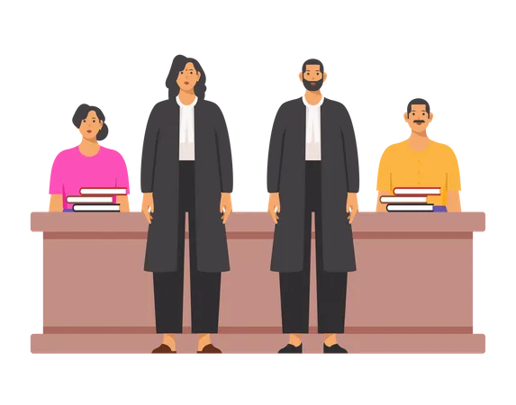 Free Lawyers presenting their case  Illustration