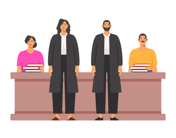 Free Lawyers presenting their case  Illustration