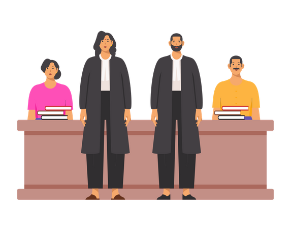 Free Lawyers presenting their case  Illustration