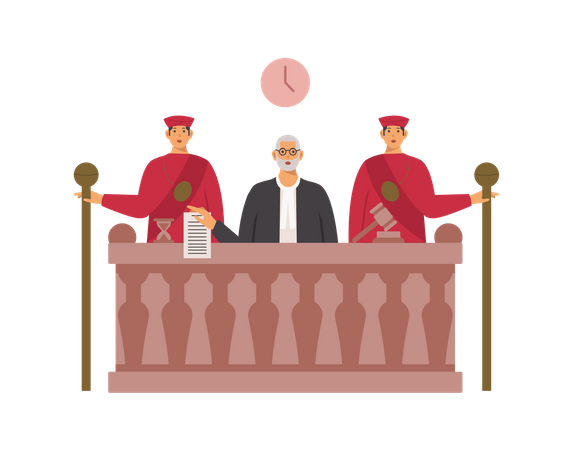 Free Le juge rend le verdict  Illustration
