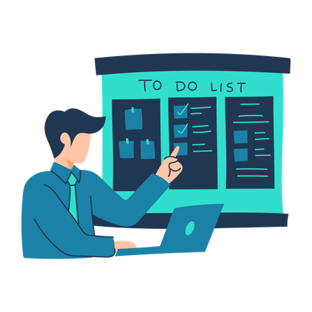 Free L'employé se prépare à faire la liste  Illustration