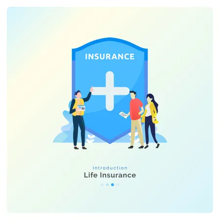 Free Illustration For Life Insurance With Shield Protection Illustration
