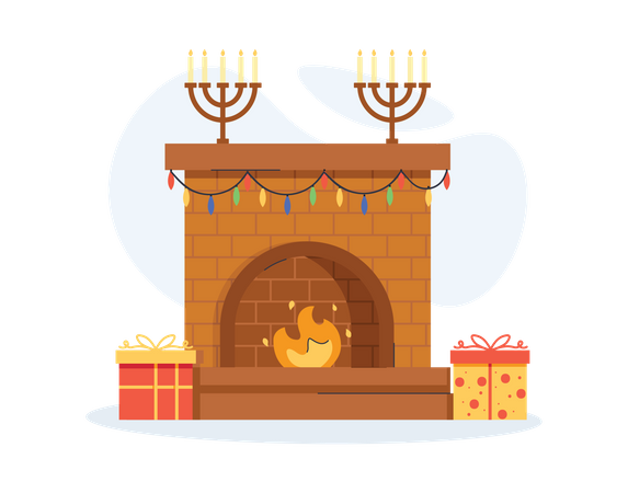 Free Living room with gifts  Illustration