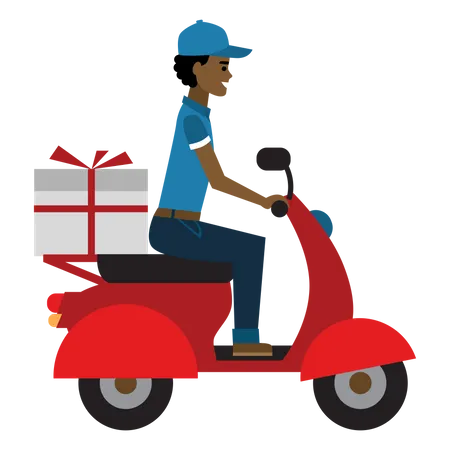 Free Livreur en scooter  Illustration