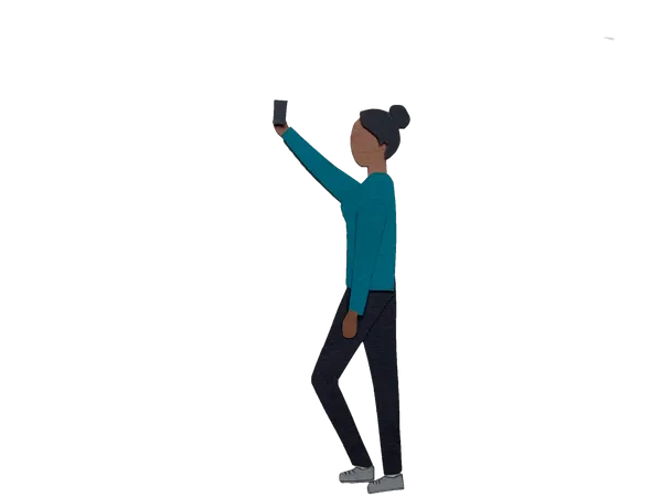 Free Mädchen macht Selfie  Illustration