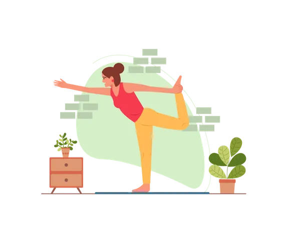 Free Mädchen macht Yoga  Illustration