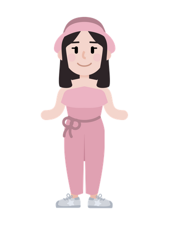 Free Mädchen mit rosa Outfit  Illustration