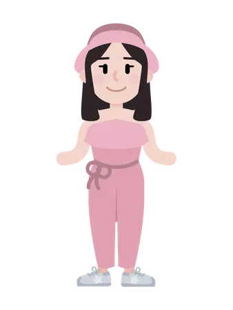Free Mädchen mit rosa Outfit  Illustration