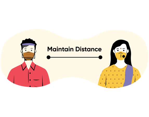 Free Maintain distance  イラスト