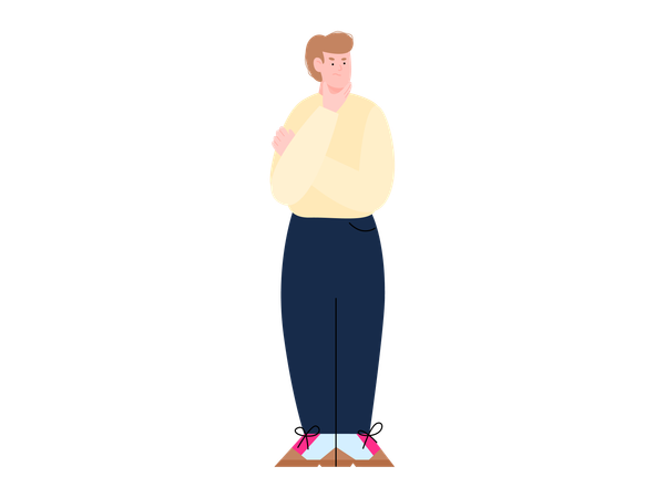 Free Male employee thinking something  Illustration