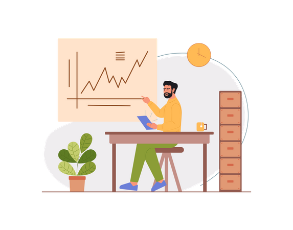 Free Man at the office  Illustration