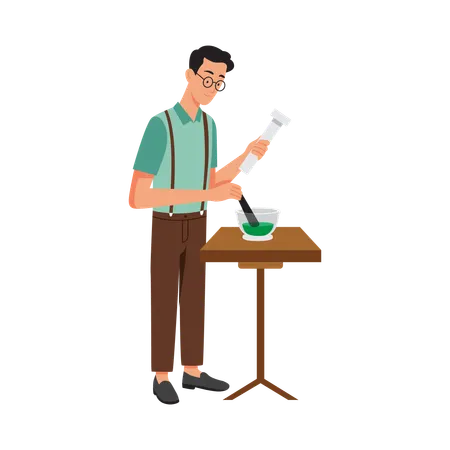 Free Man cooking at home  Illustration