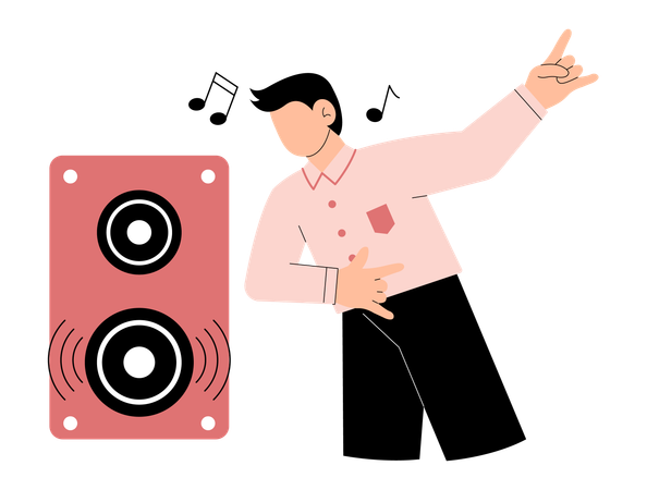 Free Man dances on songs  Illustration