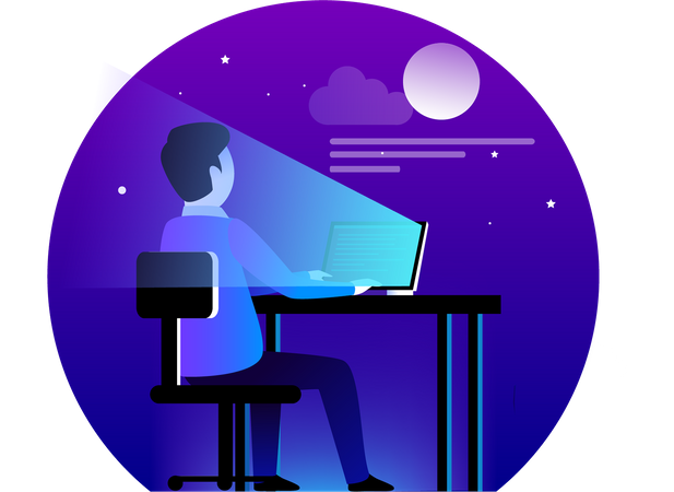 Free Man developing website on desk  Illustration