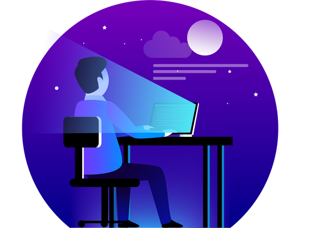 Free Man developing website on desk  Illustration