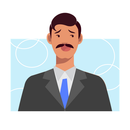 Free Man facing Anxiety  Illustration
