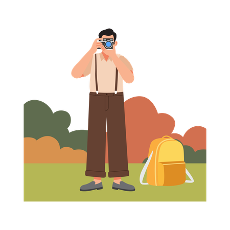 Free Man finding location  Illustration