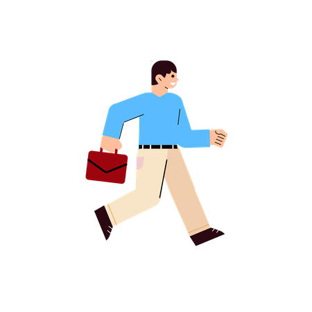 Free Man going to office  일러스트레이션