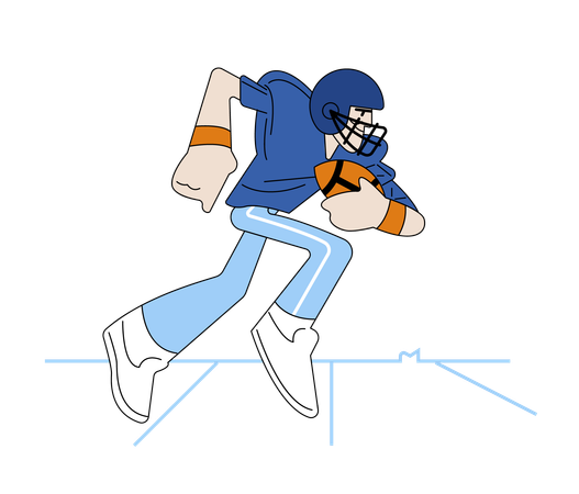 Free Man playing rugby  Illustration
