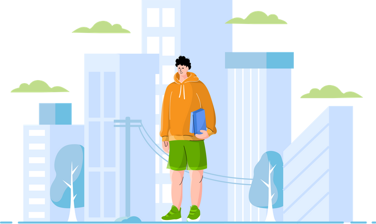 Free Man standing  Illustration