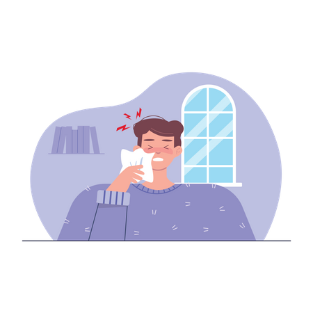 Free Man suffering cough  Illustration