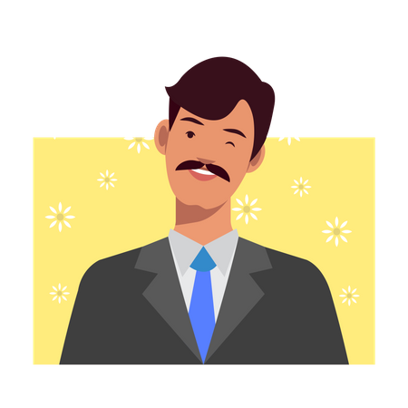 Free Man winking  Illustration