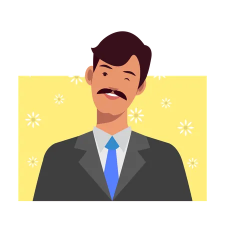 Free Man winking  Illustration