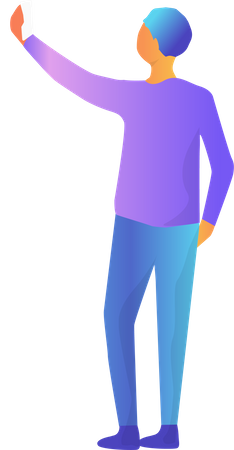 Free Man with a hand up  Illustration