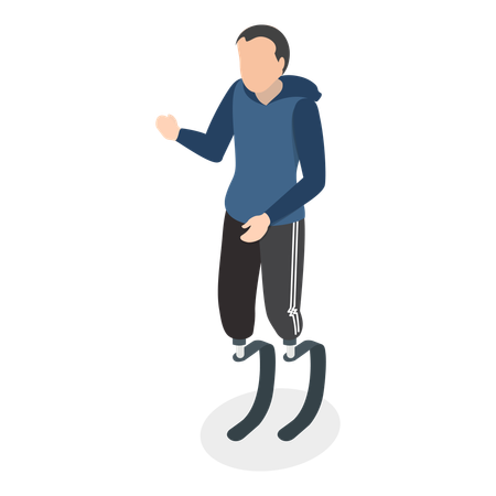 Free Man with artificial legs  イラスト