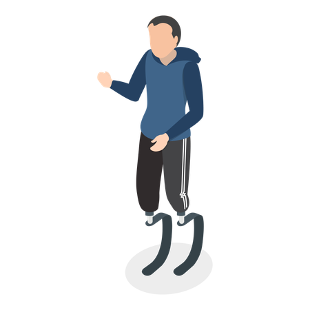 Free Man with artificial legs  Illustration