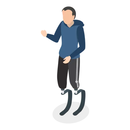 Free Man with artificial legs  Illustration