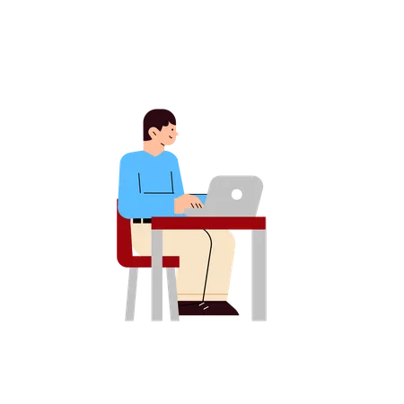 Free Man with laptop  Illustration