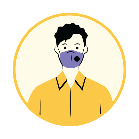 Free Man with N95 mask  Illustration