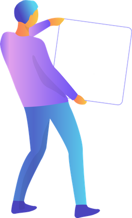Free Man with white advertising paper  Illustration