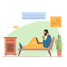 man working on laptop illustrations free