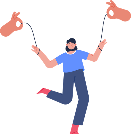 Free Marionette with young woman  Illustration