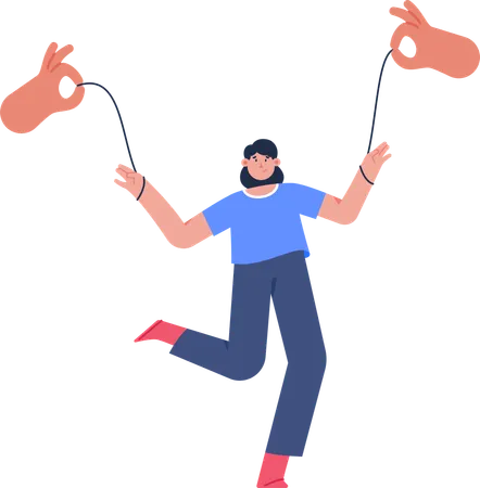 Free Marionette with young woman  Illustration