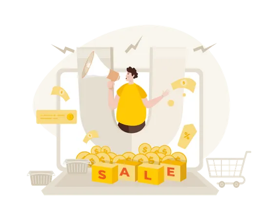 Free Marketing campaign for sale Illustration