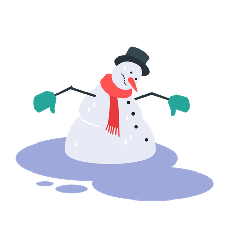 Free Melting snowman  Illustration