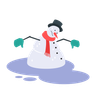 melting snowman svg