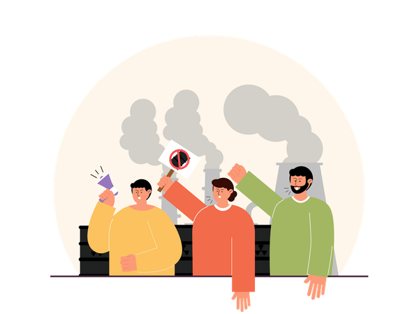 Free Menschen, die unterschiedliche Arten der Umweltverschmutzung verursachen  Illustration