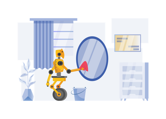 Free Miroir de nettoyage de robot Illustration