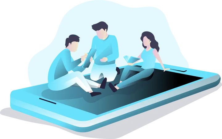 Free Mobile Testing and Group Discussion  Illustration