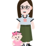 illustrations for mom with daughter