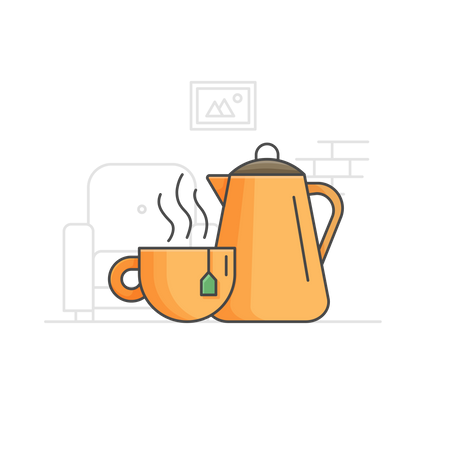 Free Morning tea  Illustration