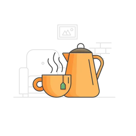 Free Morning tea  Illustration